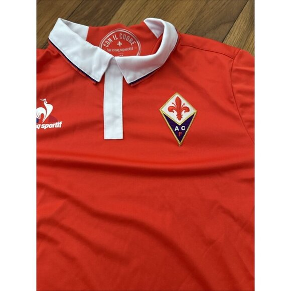 Le Coq Sportif Football Polo Fiorentina 2016/17 ACF Size 14 - Picture 4 of 6